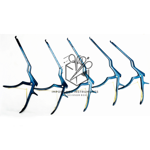 Set of 5 Pcs Bayonut Kerrison Rongeurs 1mm-5mm Set - Blue Plasma Coated