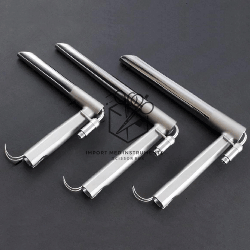 Fiber Optic Operating retractor Laryngoscope Rigid direct 3 PCs Set