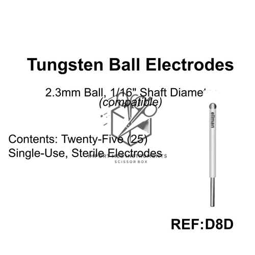 Ellman D8D- Tungsten Ball Electrode - 2.33 mm -Twenty-Five (25) Disposable