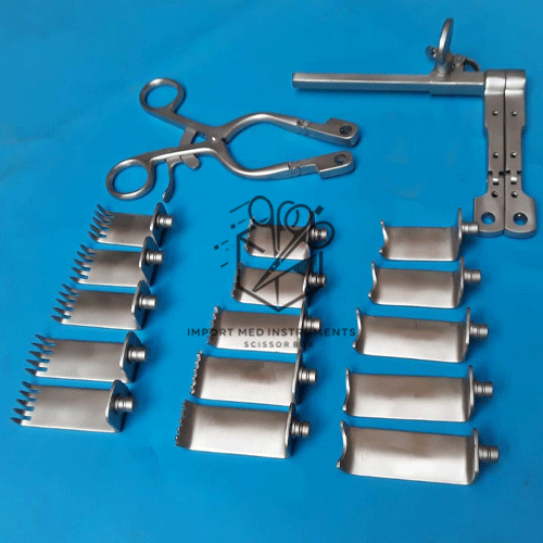 Aesculap Caspar MD-270 & MD-271 Hinged Retractors with 14 Blades Set